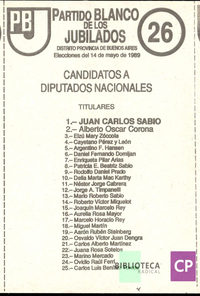 PARTIDO BLANCO DE LOS JUBILADOS