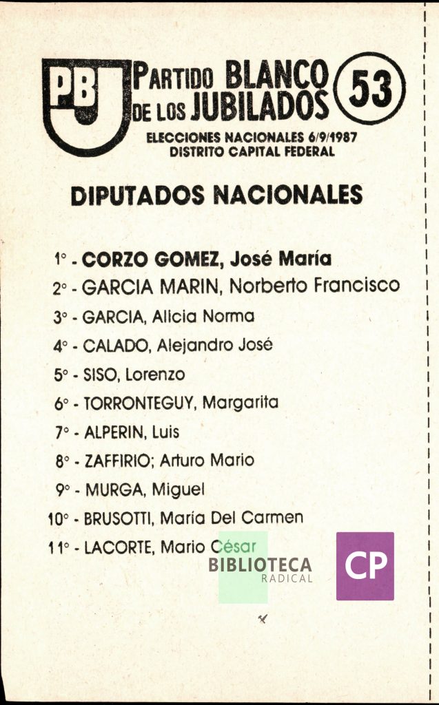 PARTIDO BLANCO DE LOS JUBILADOS