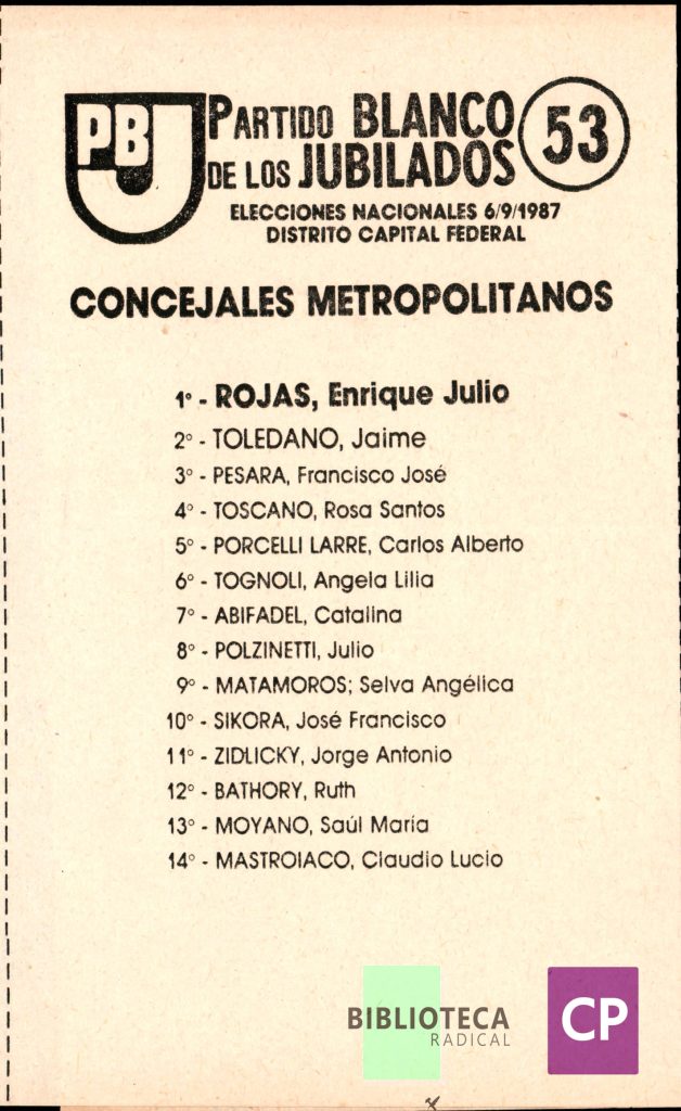 PARTIDO BLANCO DE LOS JUBILADOS