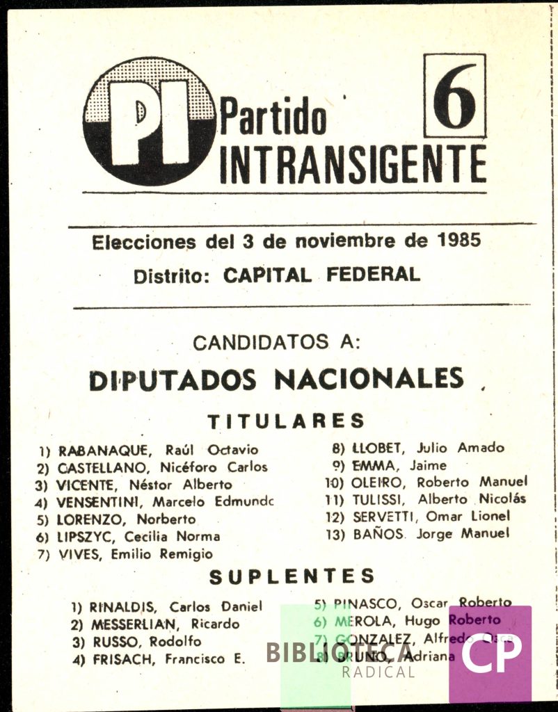 PARTIDO INTRANSIGENTE