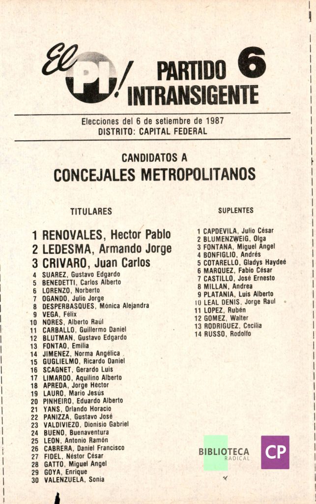 PARTIDO INTRANSIGENTE
