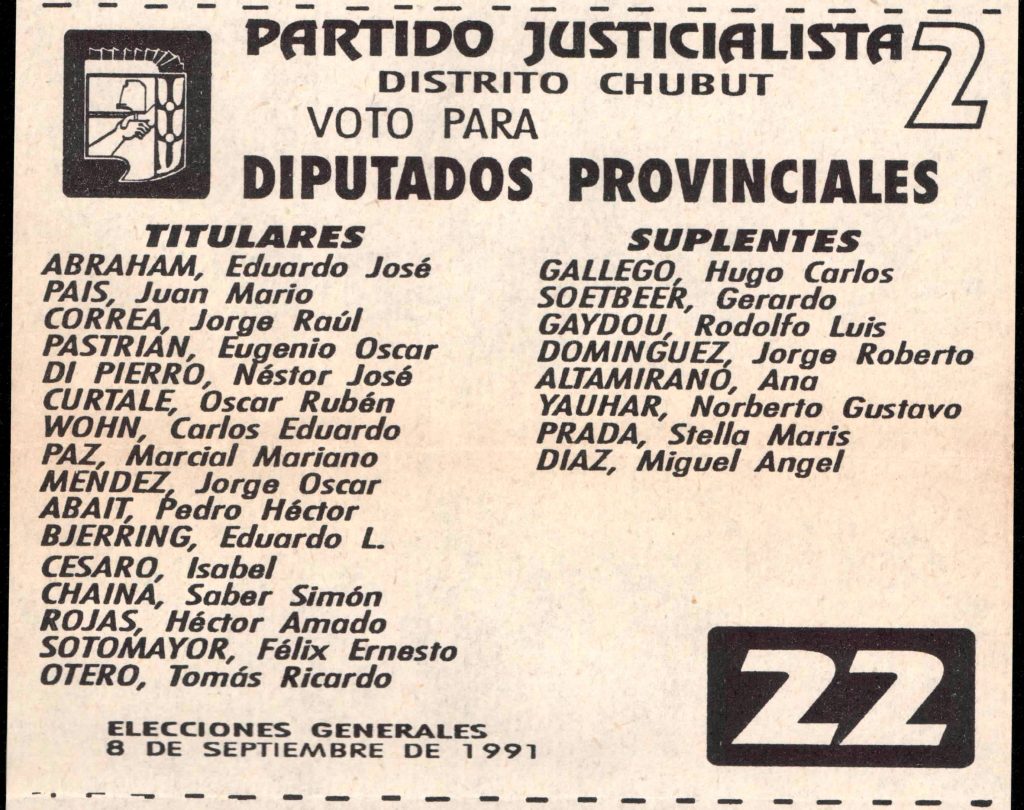 PARTIDO JUSTICIALISTA - 22
