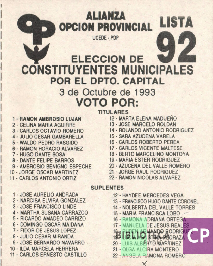 ALIANZA OPCIÓN PROVINCIAL