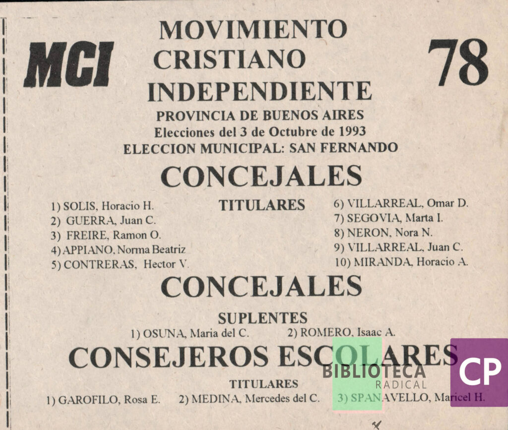 MOVIMIENTO CRISTIANO INDEPENDIENTE