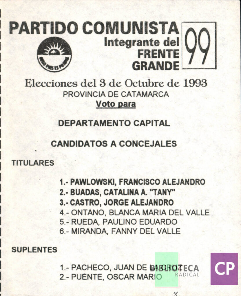 PARTIDO COMUNISTA - FRENTE GRANDE