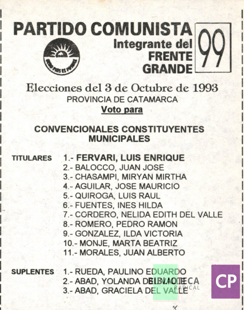 PARTIDO COMUNISTA - FRENTE GRANDE