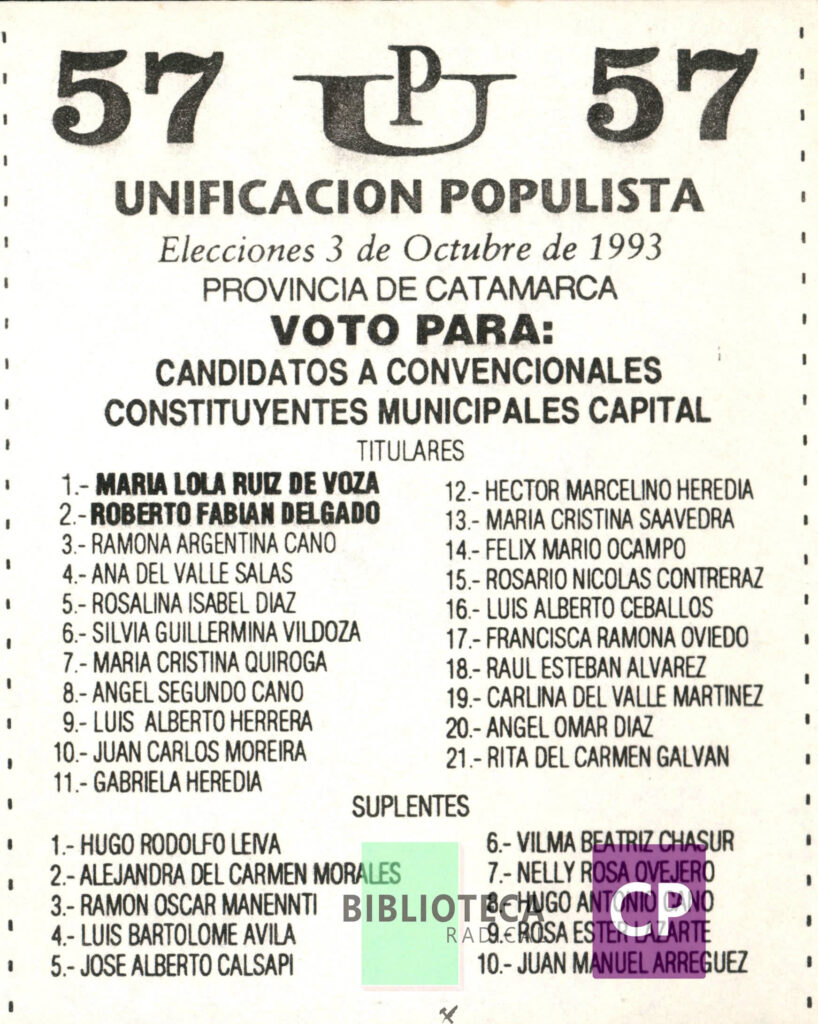 UNIFICACIÓN POPULISTA