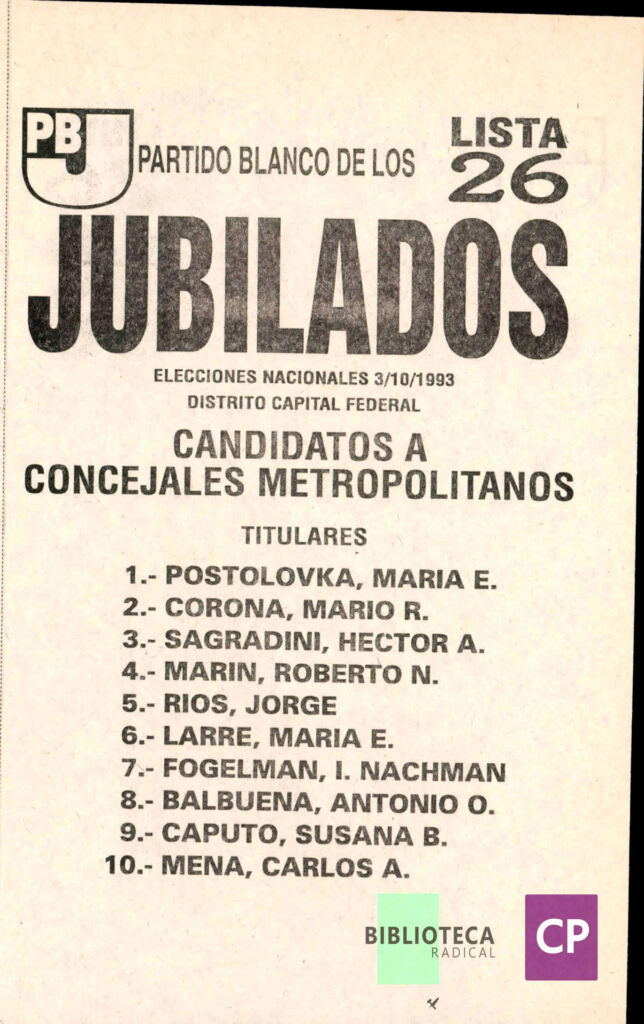 PARTIDO BLANCO DE LOS JUBILADOS