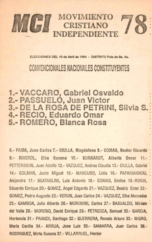 MOVIMIENTO CRISTIANO INDEPENDIENTE